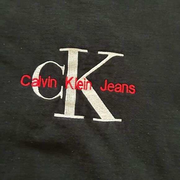Calvin Klein Jeans Vintage Black Crewneck Embroidered Sweatshirt Size XL - Picture 8 of 8